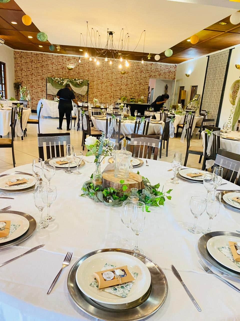 Wedding reception setup